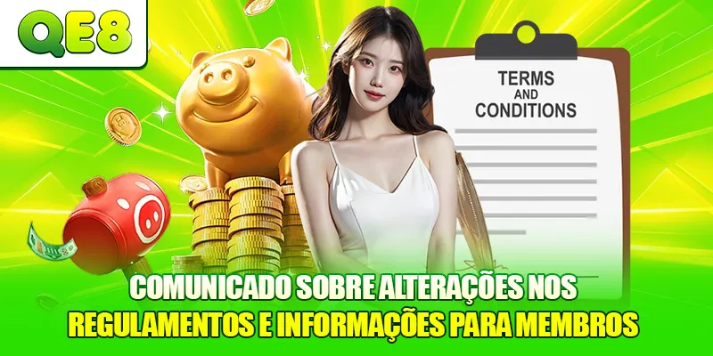 Comunicado sobre alterações nos regulamentos e informações para membros