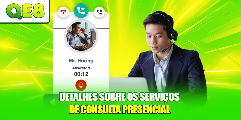 Detalhes sobre os serviços de consulta presencial.