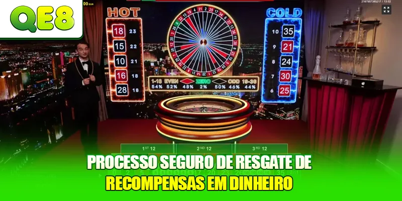 Processo seguro de resgate de recompensas em dinheiro