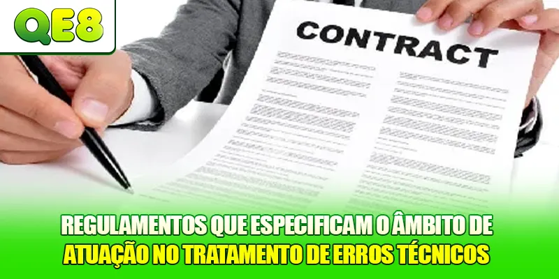 Regulamentos que especificam o âmbito de atuação no tratamento de erros técnicos